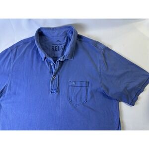 Tommy Bahama Relax Polo Shirt Sz XL Blue Pocket Swordfish Pima Cotton Golf Beach